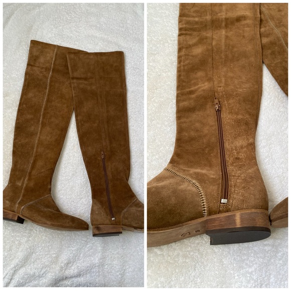 Free People Shoes - NWT Free People Tan Suede Over-the-Knee Boots